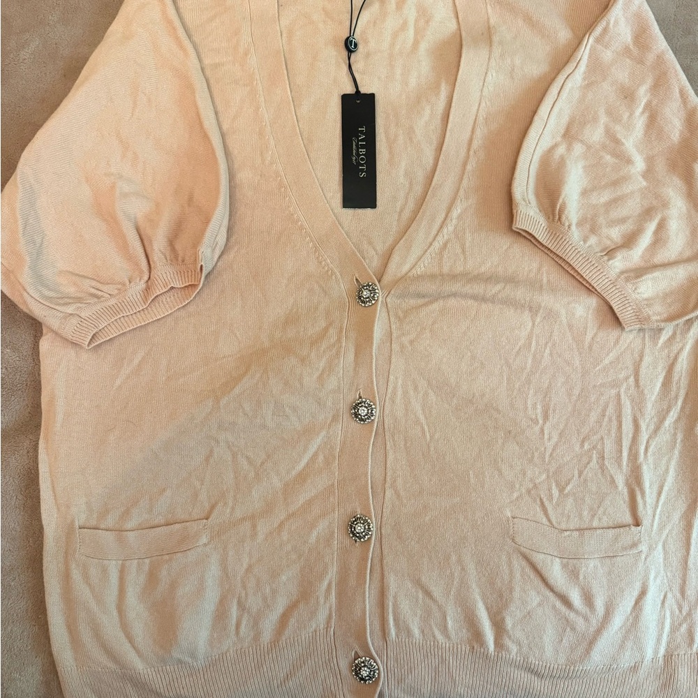 Talbots Light Peach V-Neck Sweater